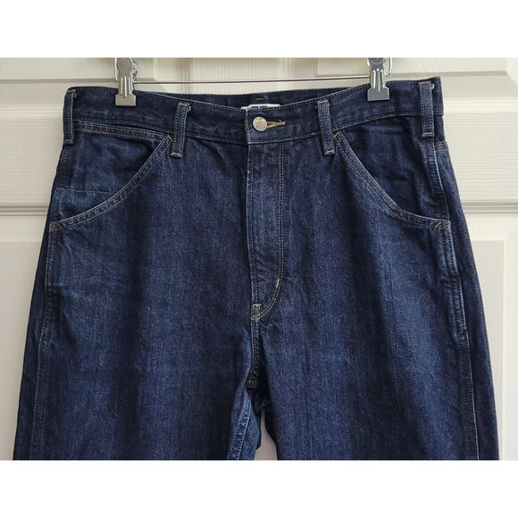 Uniqlo Men's Size 32inch Dark Wash Blue Denim Jeans 100% Cotton Pre-Owned - Picture 3 of 11